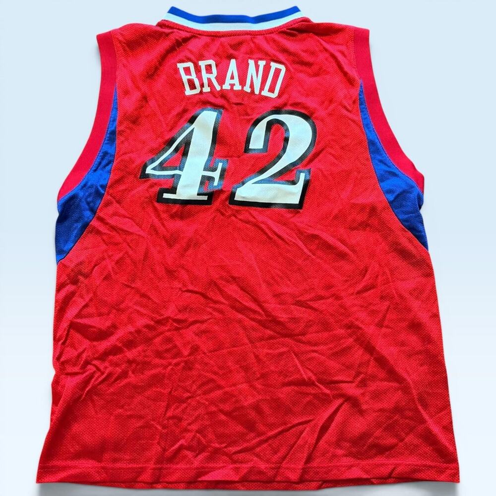 Philadelphia 76ers Jersey Boys Large Red NBA Basketball Elton Brand 42 Adidas